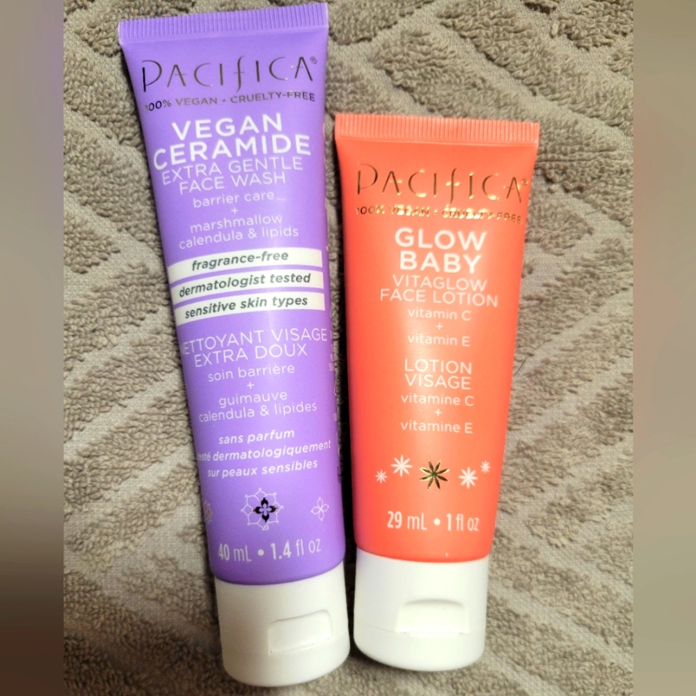 Pacifica Beauty Vegan Ceramide Face Wash and Glow Baby Face Lotion Bundle